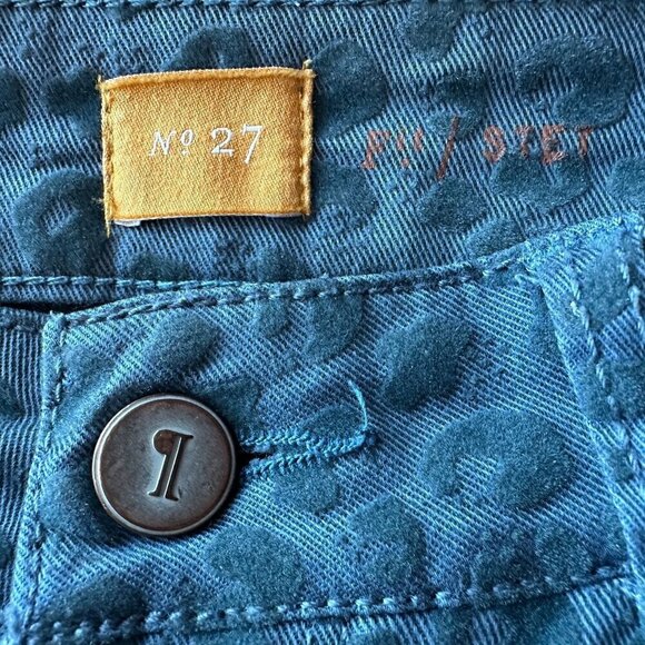 Anthropologie Pilcro Stet Leopard Print Blue Skinny Ankle Pants Womens 27 - Picture 9 of 11